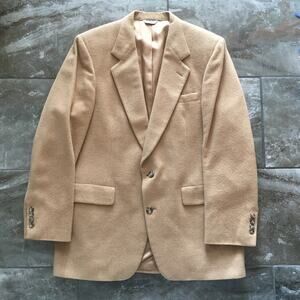 Jacobson’s Vintage Men’s Medium/Large Camel Hair Coat Made In USA Tan 3 Button